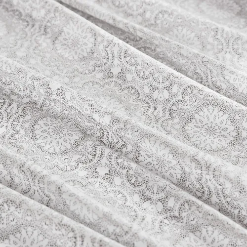 Vista 10 de Comfort Spaces Sábanas de percal 100% algodón, tamaño individual XL, 3 Adelia Gris