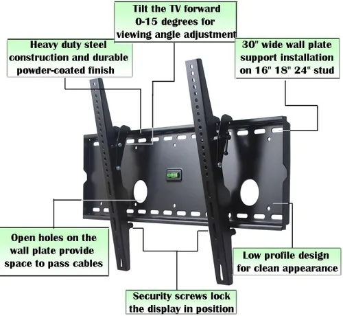 Vista 2 de VideoSecu Soporte de pared para TV Vizio M80-C3 E70-C3 M70-C3 E65x-C2 M65-C1 E60-C3 M60-C3 E55-C1 M55-C2 E50-C1 M50-C1 M49-C1 D43-C1 E4 3-C2 M43-C1