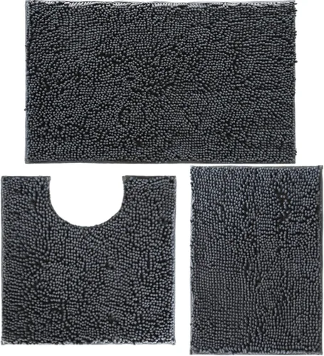 Vista 19 de Juego de 3 alfombras de baño antideslizantes de 3 piezas, alfombra de baño ultra suave, alfombra de baño absorbente y peluda, juego perfecto