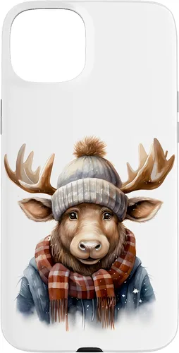 Vista 9 de Cute Moose with Winter Hat & Scarf Case for iPhone 17