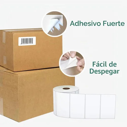 Vista 4 de Rollos de etiquetas de código de barras térmicas directas de 2 x 1 pulgadas a prueba de 3 pruebas para Zebra LP2824 ZD411 ZD410 ZD421 ZD420 GK420D