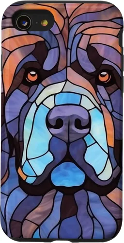Vista 18 de Newfoundland Dog Stained Glass Case for iPhone 17