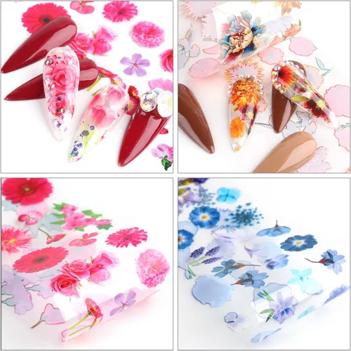 Vista 9 de Calcomanías de transferencia de papel de uñas de Navidad, 10 hojas de calcomanías de arte de uñas de Navidad, calcomanías de invierno, Papá Noel