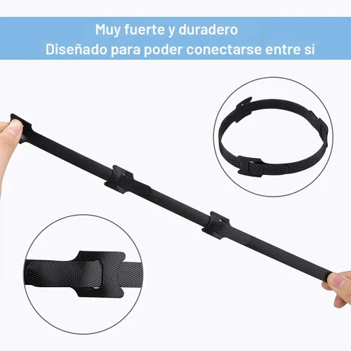 Vista 6 de Nettbe - 60 unidades de bridas de cable reutilizables de 15 cm, correas ajustables de cable, organizador de cables, envoltura de cable y gestión