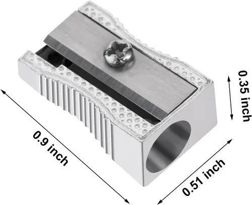 Vista 2 de Frienda Paquete de 48 sacapuntas de metal, mini sacapuntas de metal de mano, sacapuntas manuales con sacapuntas de aleación de aluminio de un solo