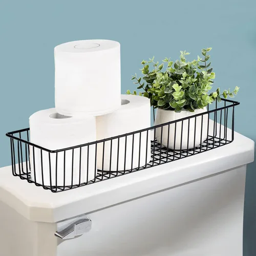 Vista 9 de Farmhouse Decor - Canasta organizadora de alambre de metal (1 unidad), almacenamiento de papel higiénico, organización y almacenamiento para baño