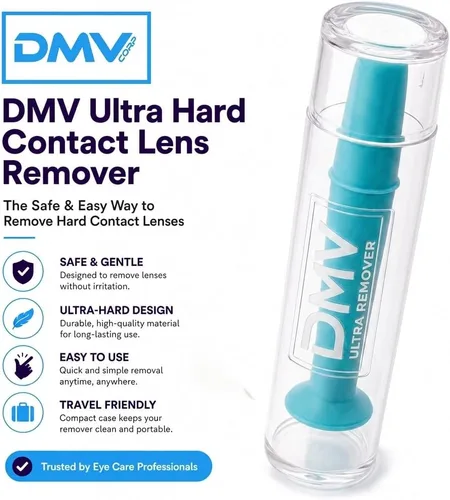 Vista 2 de DMV Ultra - Herramienta para quitar lentes de contacto, aplicador fabricado en Estados Unidos, paquete de 3 unidades, color azul
