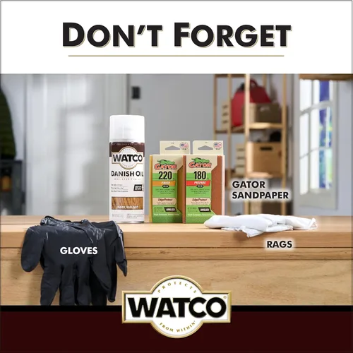 Vista 10 de Watco Aceite danés para acabado de madera en aerosol, 11.25 oz, Nogal oscuro Penetrating Oil Formula, Enhances Natural Grain, Easy Wipe-On