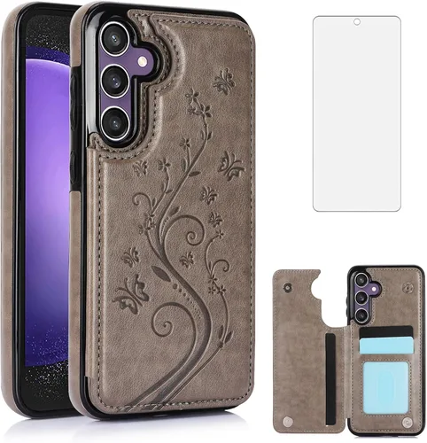 Vista 8 de Asuwish Funda de teléfono para Samsung Galaxy S23 FE 5G con protector de pantalla de vidrio templado y tarjetero con soporte para tarjetero, soporte