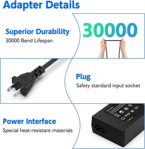 Vista 4 de Adaptador de corriente de 42V 2A para cargadores de scooter de lima, conector en línea de 3 clavijas para mod de bolsillo de 36V, batería de litio