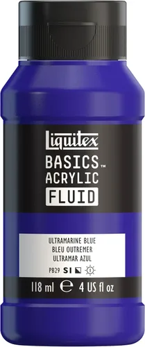 Vista 36 de Liquitex BASICS - Pintura acrílica fluida, botella de 4 onzas, tono permanente carmesí lizarina Super Versatile, Fine Art Pigments; Fluid