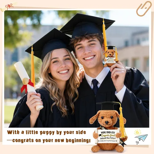 Vista 9 de Graduation Gifts Grad for Her Him Dog Plush Stuffed Animal, Kindergarten Preschool Prek Middle High School College 5th 6th 8th Grade Graduation
