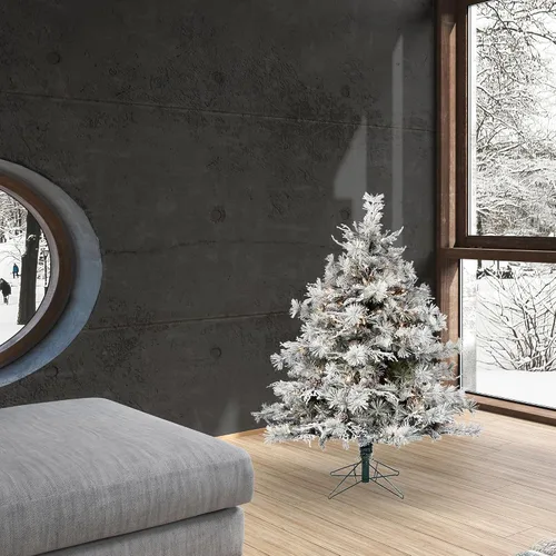 Vista 5 de Vickerman Árbol de Navidad artificial de Cheshire de 4.5 pies de conexión instantánea, mini luces Dura-Lit® transparentes, árbol de Navidad