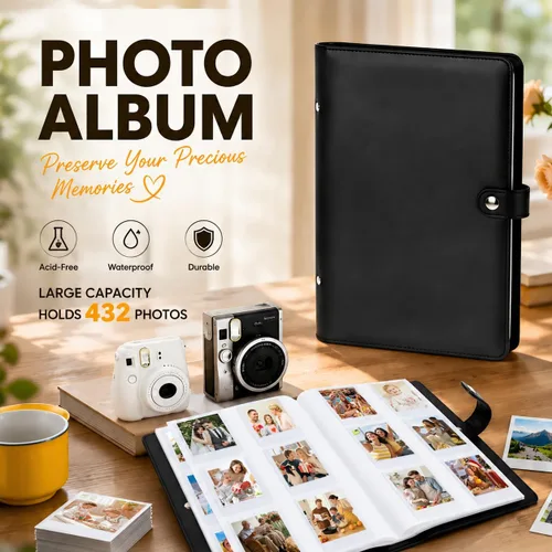Vista 5 de Ruibytree Álbum de fotos para libro de fotos Polaroid de 2 x 3 pulgadas, capacidad de forma segura 432 imágenes de recuerdos únicos, compatible