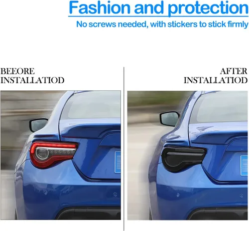 Vista 2 de YIWANG ABS Blcak - Marco protector de luz trasera para Subaru BRZ Toyota 86 2012-2021, accesorios para cubierta de luz trasera de coche