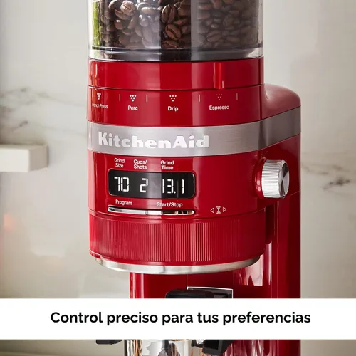 Vista 4 de KitchenAid Molinillo para café, de rebaba - KCG8433 - Rojo Imperio Smart Dosing Technology for Ideal Grounds, 70 Grind Settings for All Brew