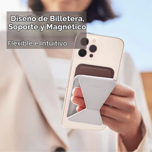 Vista 7 de MOFT MagSafe - Soporte para teléfono compatible con iPhone 16/15/14/13/12 Series Fuerte magnético, soporte para tarjetas de teléfono de cuero vegano