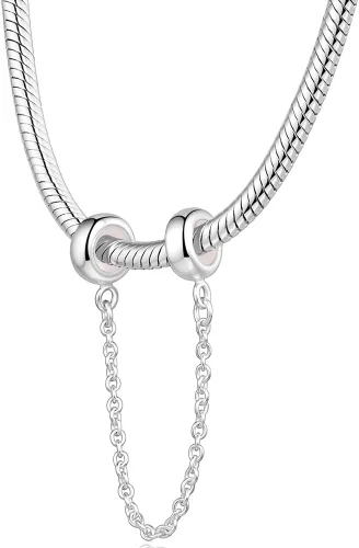 Vista 3 de Lovans - Cuentas de plata de ley 925, espaciador con goma, tope para pulsera Pandora, para fabricar pulseras