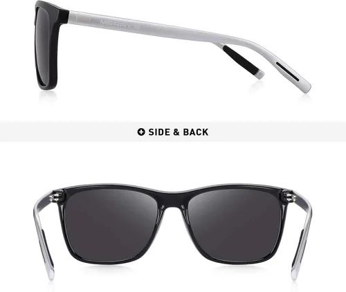 Vista 5 de MERRY'S Gafas de sol polarizadas para mujer, de aluminio, para conducir, rectangulares, para hombres y mujeres