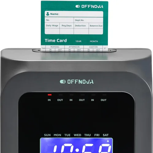 Vista 5 de OFFNOVA Tarjetas térmicas de tiempo para empleados, tarjetas perforadoras mensuales de doble cara, 3.3 x 7.3 pulgadas, detección automática