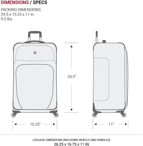 Vista 165 de SwissGear - Equipaje suave expandible Sion con ruedas, Negro
