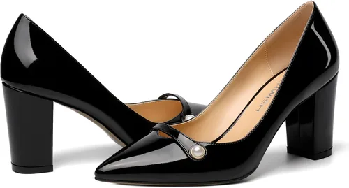 Vista 6 de ROSERWISH Zapatos de vestir de tacón alto para mujer, con puntera puntiaguda, de 3.5 pulgadas