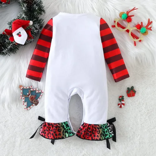 Vista 2 de Mameluco de Navidad de manga larga con volantes para niñas