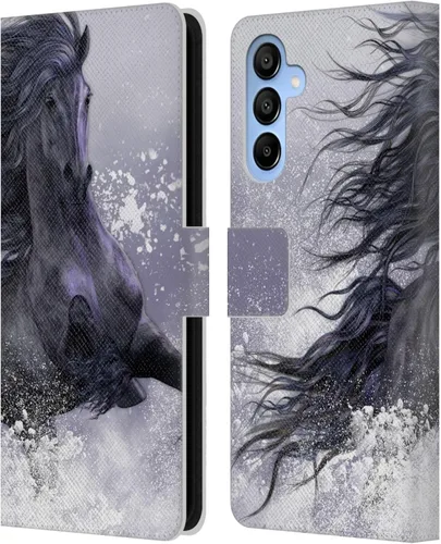 Vista 370 de Head Case Designs Officially Licensed Laurie Prindle A Morgan Christmas Western Stallion Leather Wallet Case Compatible with Samsung Galaxy A07 4G