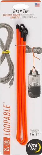 Vista 11 de Nite IZE Gear Tie Loopable, el original lazo de goma reutilizable con lazo integrado resistente, 12 pulgadas, negro, paquete de 2, fabricado