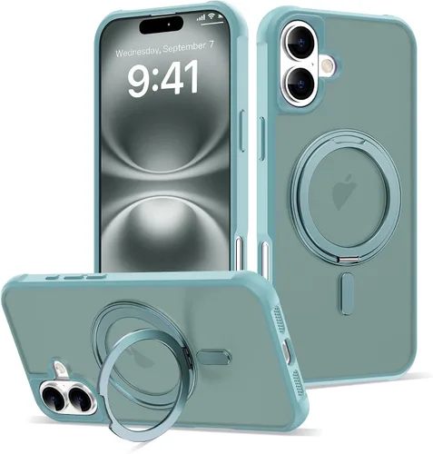 Vista 33 de Funda para iPhone 11 con soporte de anillo magnético giratorio de 360° [compatible con Mag-Safe] [Protección de grado militar] Funda translúcida