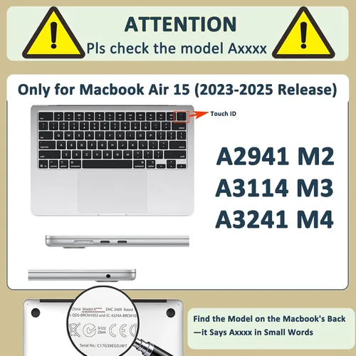 Vista 55 de Carcasa para laptop MacBook Air de 11 pulgadas 2015 2014 2013 2012 2011 2010 versión modelo A1465 A1370, Air 11.6 pulgadas a presión funda rígida