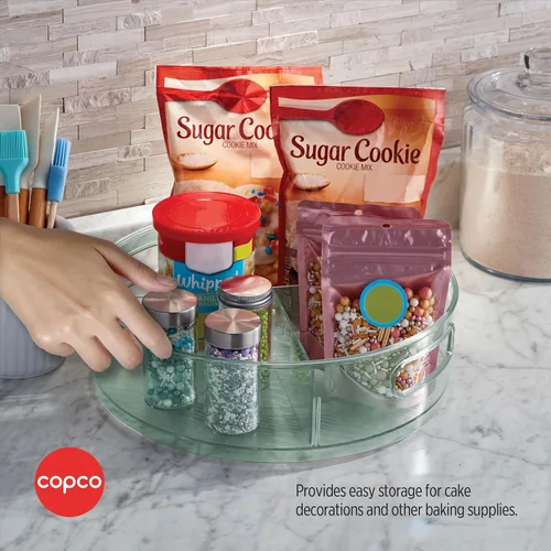 Vista 6 de Copco Lazy Susan - Organizador giratorio de 12 pulgadas con divisores extraíbles, organizador de gabinete giratorio para despensa, cocina, armario