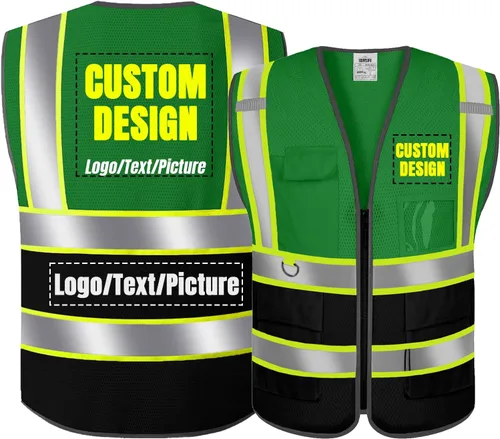 Vista 15 de BeautyWill Chaleco de Seguridad con Logo Personalizado Clase 2 Chaleco Reflectante de Alta Visibilidad Chaleco de Construcción Transpirable