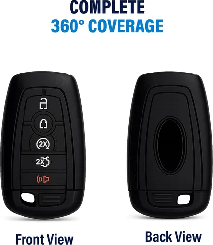 Vista 4 de Funda de llavero de silicona Autobase compatible con Ford Explorer Mustang Expedition Bronco F-150 Raptor Fusion F250 F350 F450 F550 Edge 2025 2024