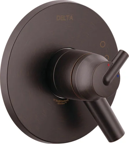 Vista 11 de Delta Faucet Trinsic Serie 17 Kit de molduras de válvula de manija de ducha de doble función, bronce champán T17059-CZ (válvula no incluida)