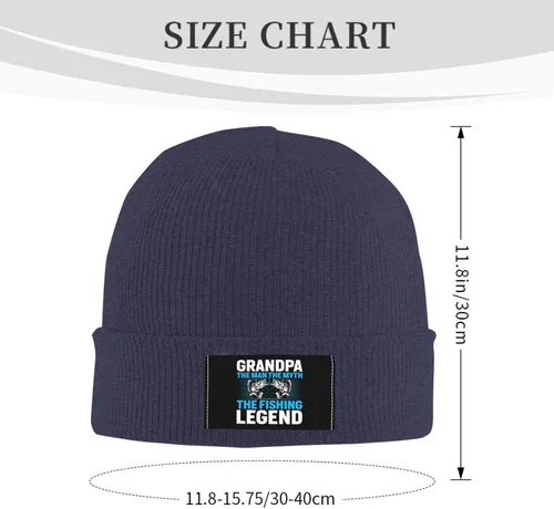 Vista 3 de LIFANGMI Grandpa The Man The Myth The Fishing Legend Beanie Hat for Men Women Soft Cozy Skull Cap Winter Warm Knit Hats