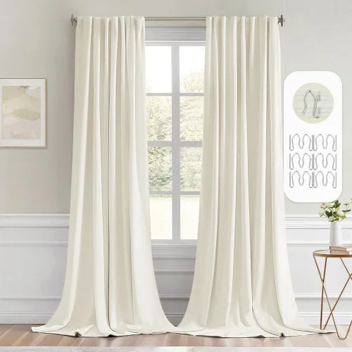 Vista 43 de MIULEE Cortinas opacas con pestaña trasera de 63 pulgadas de largo, juego de 2 paneles para sala de estar, dormitorio, privacidad, bolsillo