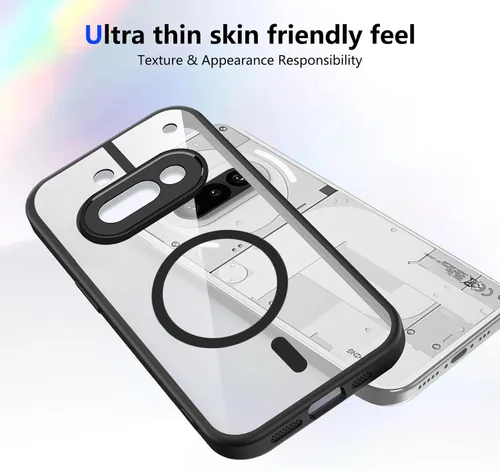 Vista 39 de Funda magnética transparente compatible con Xiaomi 17T, color negro 2 en 1 PC + TPU cubierta de teléfono a prueba de golpes, carcasa protectora