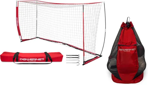 Vista 9 de PowerNet Carli Lloyd - Paquete de red portátil estilo arco y bolsa de transporte de pelota grande, configuración rápida ultra portátil, portería