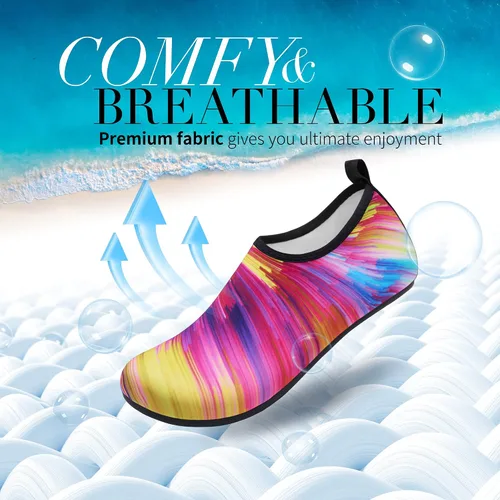 Vista 2 de Homitem Zapatos de agua para mujeres y hombres, calcetines acuáticos para natación, playa, piscina, río, sin cordones, de secado rápido