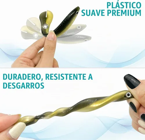 Vista 6 de Soft Bionic - Señuelo de pesca – 10 cebo de natación de plástico suave para lubina, agua dulce y agua salada