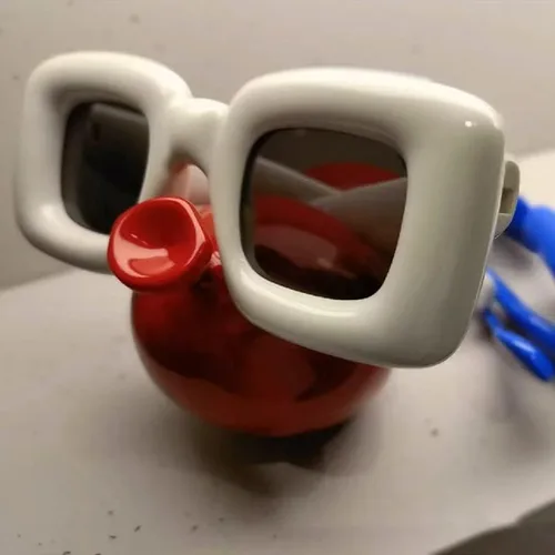 Vista 5 de Lindas gafas de sol cuadradas infladas para mujeres y hombres, gafas gruesas de color caramelo Y2K Hip Hop Punk Shades