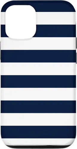 Vista 28 de Azul marino blanco rayas geométricas femeninas rayas preppy rayas caso para iPhone 17