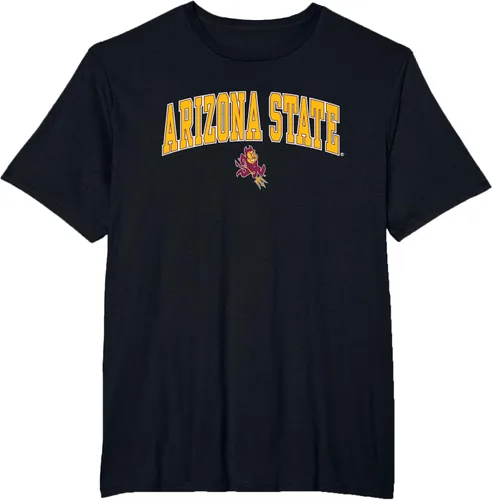 Vista 7 de Arizona State Sun Devils Arch Over Mascot Camiseta, Negro