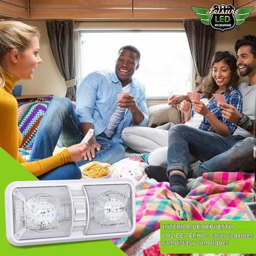 Vista 9 de Aplique de luz LED para techo de RV con doble cúpula y interruptor de encendido/apagado para iluminación interior de coche/RV/remolque/camper/barco