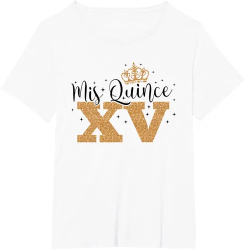 Vista 54 de Camiseta de quinceañera Mis Quince para cumpleaños número 15 Blanco