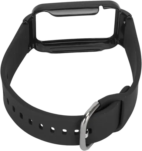 Vista 5 de Correa de reloj de silicona 2 en 1 con funda protectora para Mi Band 7 Pro, ajuste ajustable, material suave y agradable a la piel, fácil