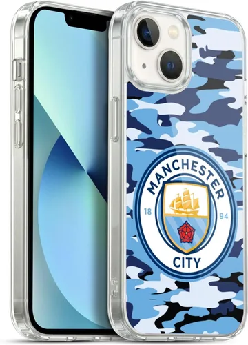 Vista 130 de Head Case Designs Funda de gel con licencia oficial del Manchester City Man City FC Blue Moon Badge Camou [protección de grado militar] compatible