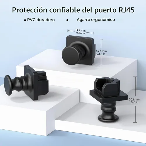 Vista 5 de Cable Matters Paquete de 50 cubiertas antipolvo RJ45, cubierta de puerto Ethernet, color negro