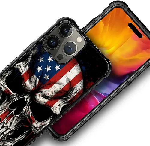 Vista 435 de Funda compatible con iPhone 8, a prueba de golpes, antiarañazos, bandera de ciervos de cola blanca de grano de madera estadounidense